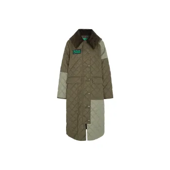 BARBOUR x GANNI Collaboration Burghley Quilted Jacket Jackets Coats Women's Green