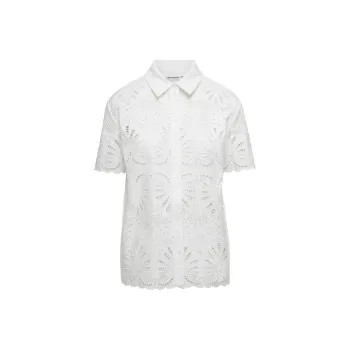 Self portrait Open Work Short Sleeved Shirt