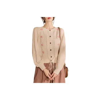 QIAOYUHUAZUN Knitwear Women's Beige Apricot