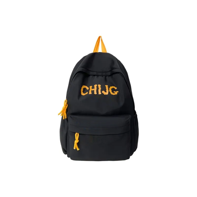 Single Warehouse Composite Cloth Backpack Unisex Yellow/Dark Blue/Black-12