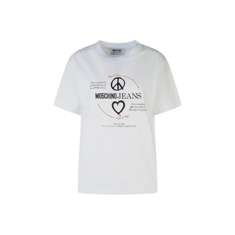 MOSCHINO Jeans Logo Printed Crewneck T Shirt-0