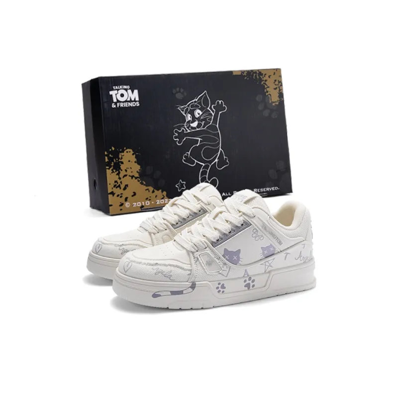 TALKING TOM Impact Resistance Low Top Skateboard Shoes Unisex Ecru-14