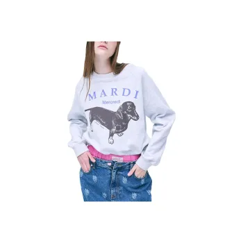 MARDI MERCREDI FW24 SWEATSHIRT RAGLAN DDANJI_HEATHER PURPLE Sweatshirt Korean Style Women's Gray Purple