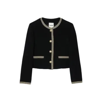 Sandro Cropped Tweed Jacket
