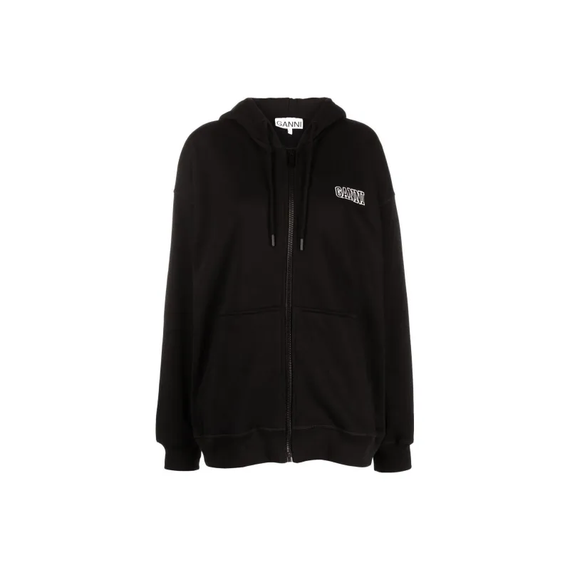 GANNI Sweatshirt Coat Women's Black-0