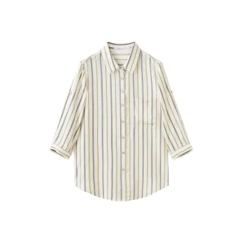 SHUIYUNJIAN Shirt Women's Sage Green Stripe