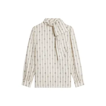 CELINE Lavalliere Bow Detailed Blouse