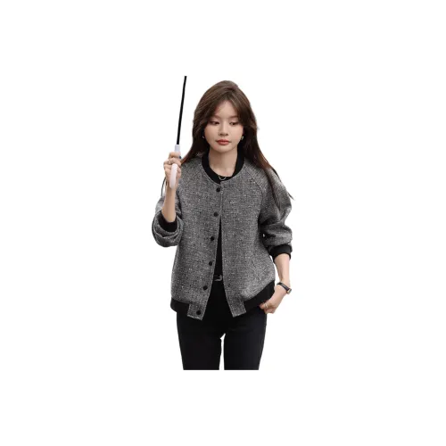Mo Han Yi Mei Jackets Coats Women's Light Heather Gray