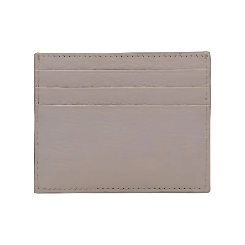 PRADA Leather Card Holder Women's Clay Gray-1