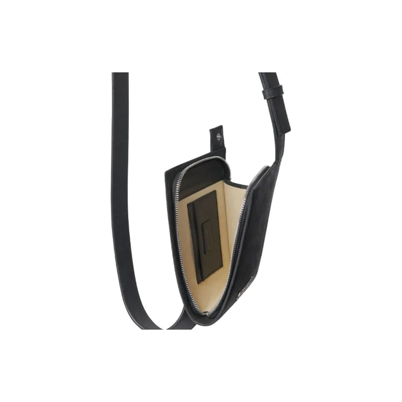 Jacquemus Leather Small Square Bag, Camera Bag, Crossbody Bag Unisex Black-4