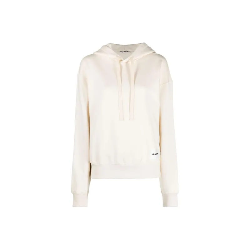 JIL SANDER + Logo Patch Drawstring Hoodie-0