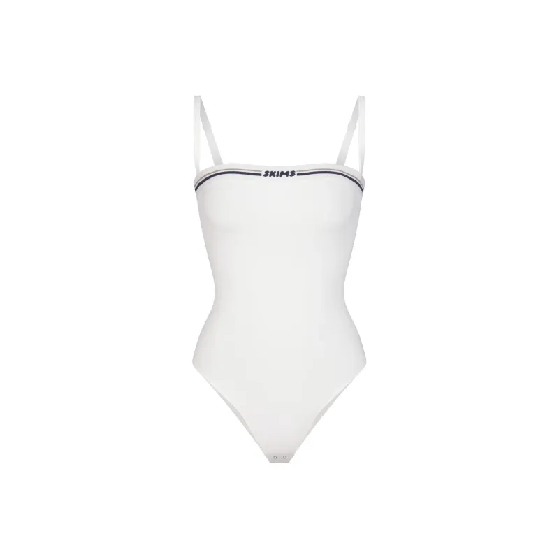 SKIMS FITS EVERYBODY Collection LOGO STRAIGHT NECK BODYSUIT Bodysuits Women's MARBLE/Marble-0