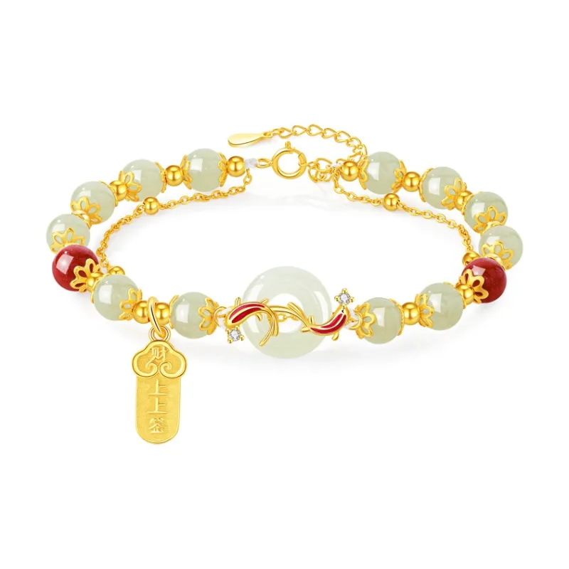 OWNCOOL Hetian Jade Bracelets Pale Greenish White Jade Women's-0