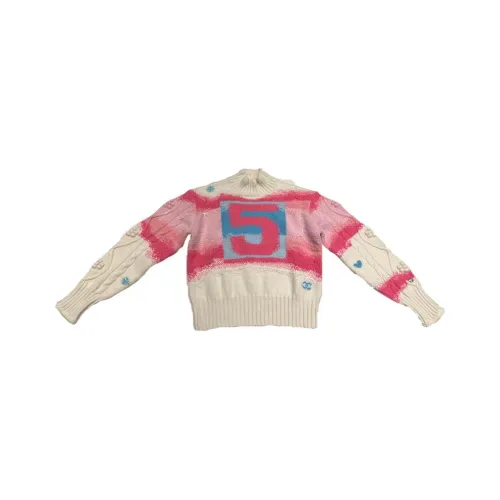 CHANEL FW22 Cashmere Sweater Women's White Pink