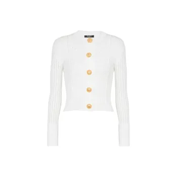 BALMAIN Cropped Knit Cardigan