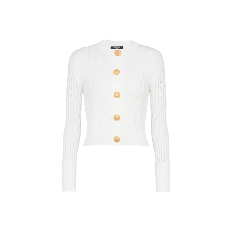 BALMAIN Cropped Knit Cardigan-0