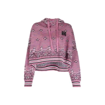 AMIRI Logo Embroidered Knitted Hoodie