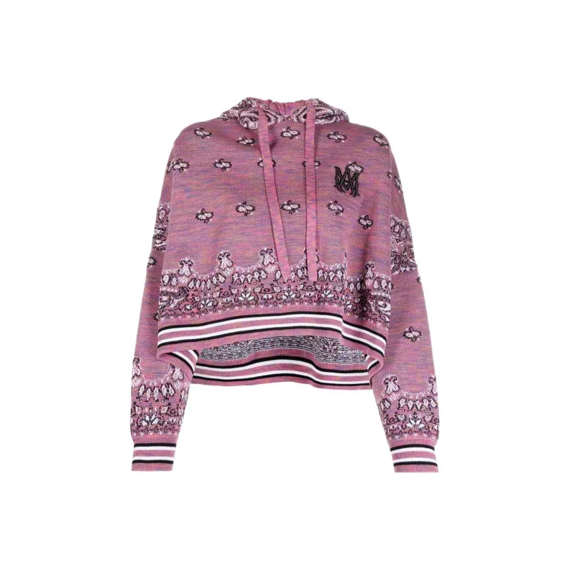 AMIRI Logo Embroidered Knitted Hoodie-0