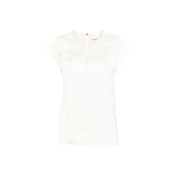 Calvin Klein Keyhole-neck Satin Blouse
