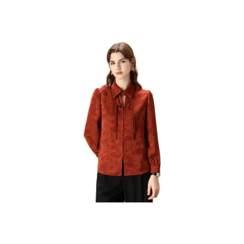 FENHONGMALI Shirt Women's Orange Red