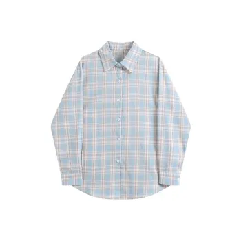 ARIADNAW STUDIO Shirt Women's Light Blue Plaid