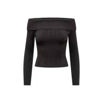 Self portrait Ribbed Off shoulder Blouse
