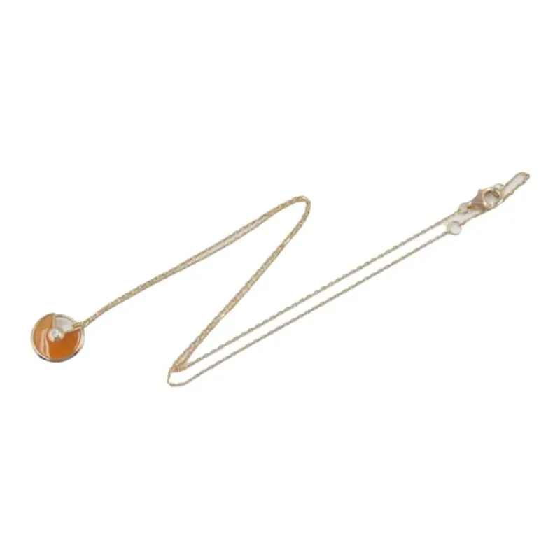Cartier 2010s 18K Rose Gold Amulette De Cartier Diamond And Carnelian Neckace-1