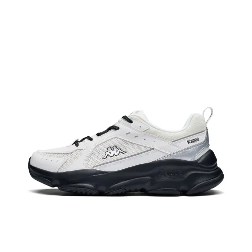 Kappa Anti Slip Wear Resistant Low Top Running Shoes Unisex White Black