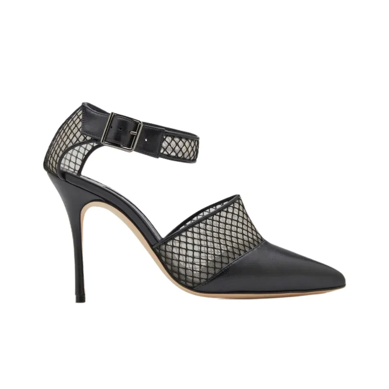 MANOLO BLAHNIK JATELAHHK Slim Heel High Heels 10.5cm Women's Black-1