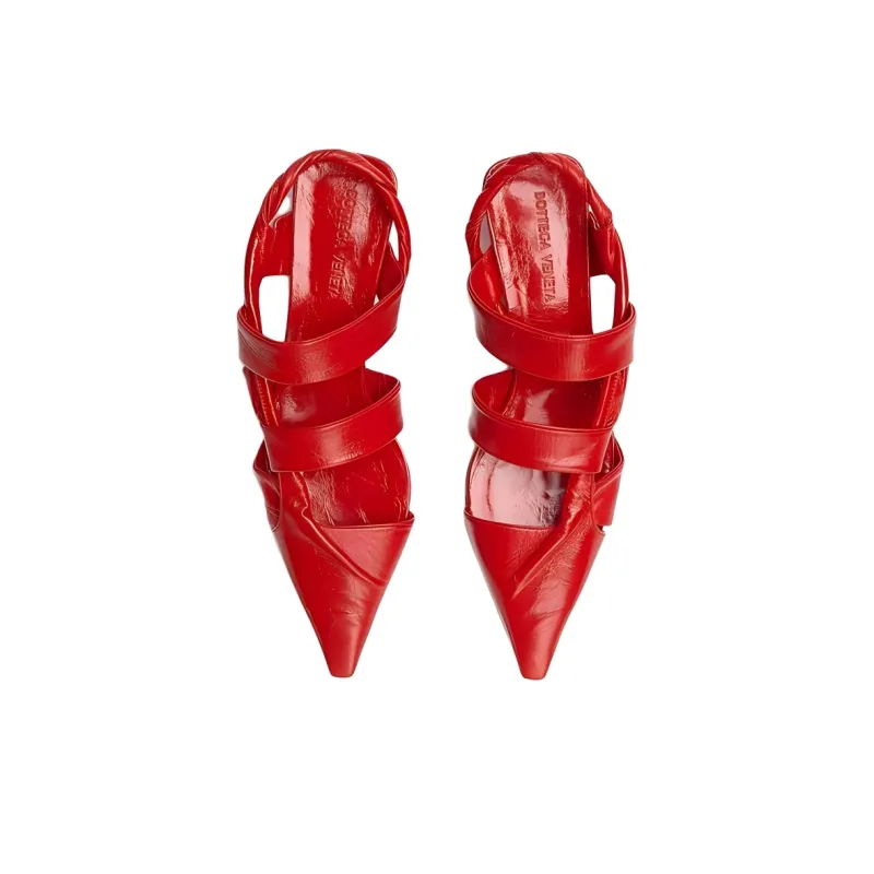 Bottega Veneta Point Casual Single Shoes Women's Red-2
