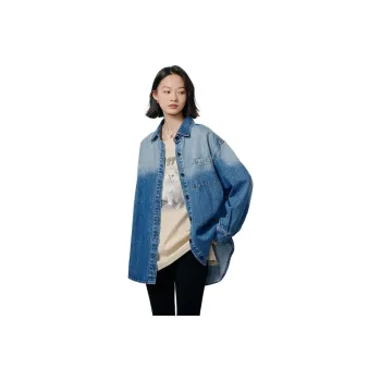 Initial Language Shirt Women's Heavy Fermentation Gradient Blue