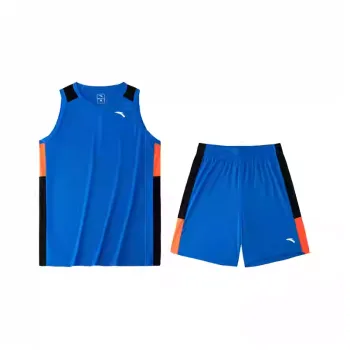 CHAOJIANTA Basketball Suit Men's Indigo Blue/Basic Black/Fluorescent Fruit Red