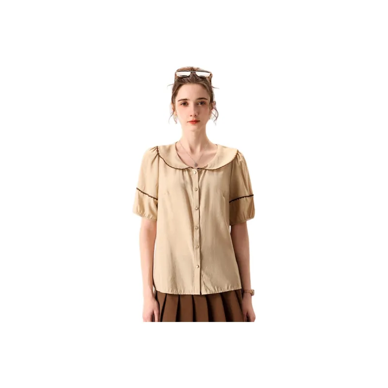 FENHONGMALI Shirt Women's Apricot-0