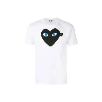 Comme Des Garcons Play Black Heart Blue Eyes T shirt White