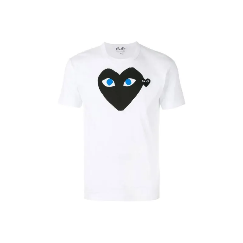 Comme Des Garcons Play Black Heart Blue Eyes T shirt White-0