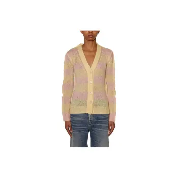 MARNI Striped Panelled Button Up Cardigan