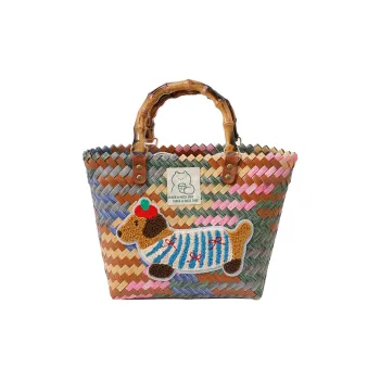 Bueno Woven Basket Bag Handbag Women's Khaki/Brown/Multicolor
