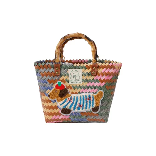 Bueno Woven Basket Bag Handbag Women's Khaki/Brown/Multicolor