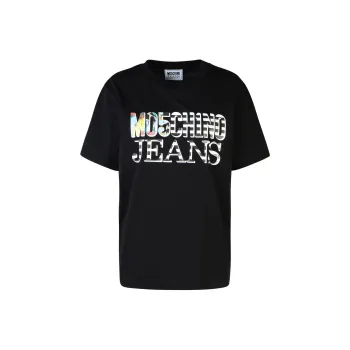 MOSCHINO Jeans Logo Printed Crewneck T Shirt