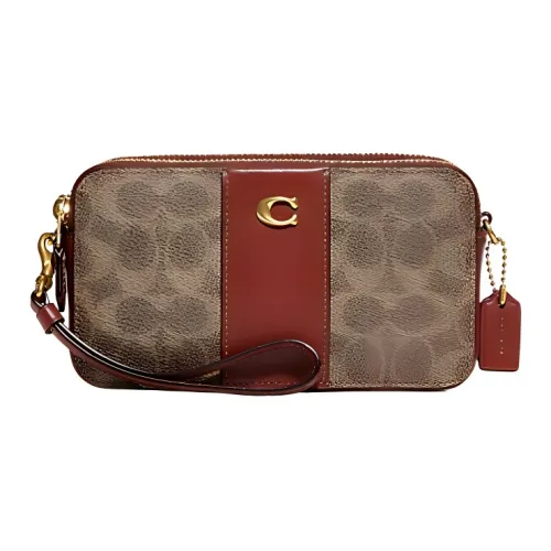COACH Kira Cow Leather Shoulder Bag Crossbody Bag Small Size Women's Tan