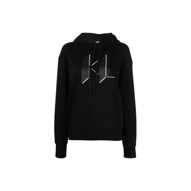 Karl Lagerfeld Logo Print Pullover Hoodie-0