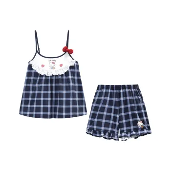 GUKOO x Hello Kitty Sanrio Series Pajama Set Women's Dark Blue