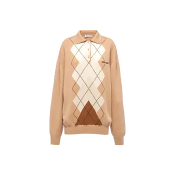 MIU MIU FW22 Cashmere Sweater Women's Tan