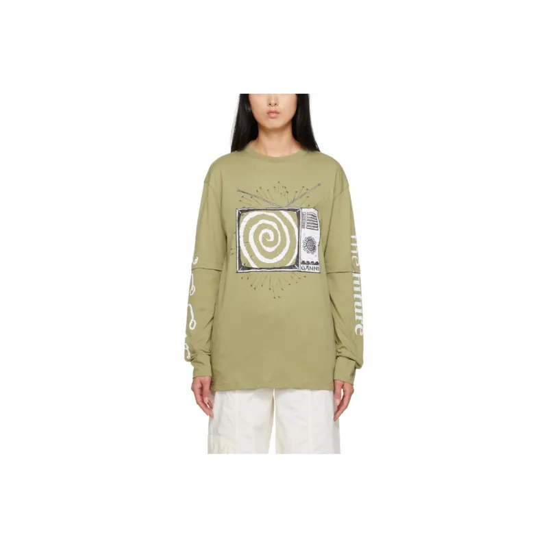 GANNI T-Shirts Women's Green-0