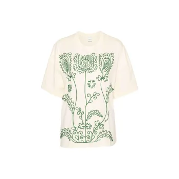 NANUSHKA Wren Floral embroidered T shirt
