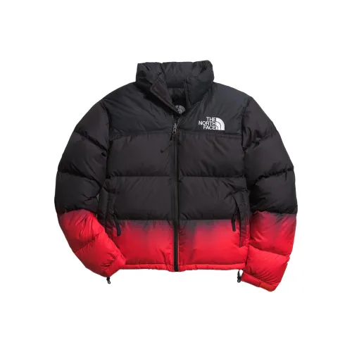 THE NORTH FACE Nuptse Down Jacket Women's Fire Red Dip Dye Small Print