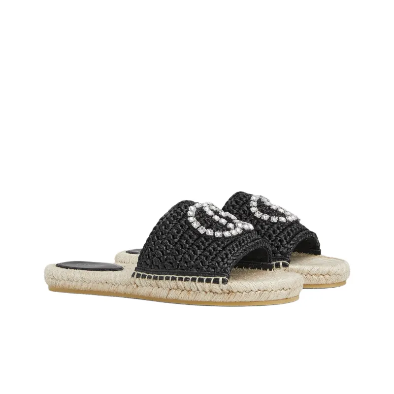 GUCCI Interlocking Slide Slippers Women's Black-2