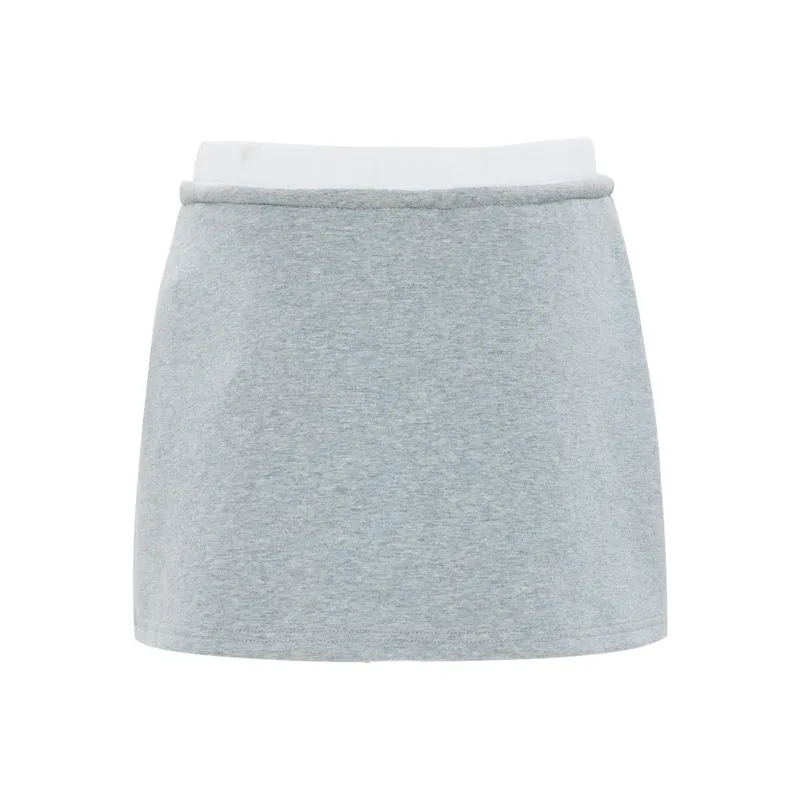 Kazakhstan Casual Short Skirts Women's White Gray-1