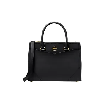 MICHAEL KORS MK Everly Leather Handbag Shoulder Bag Medium Size Women's Black