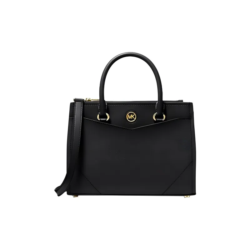 MICHAEL KORS MK Everly Leather Handbag Shoulder Bag Medium Size Women's Black-0